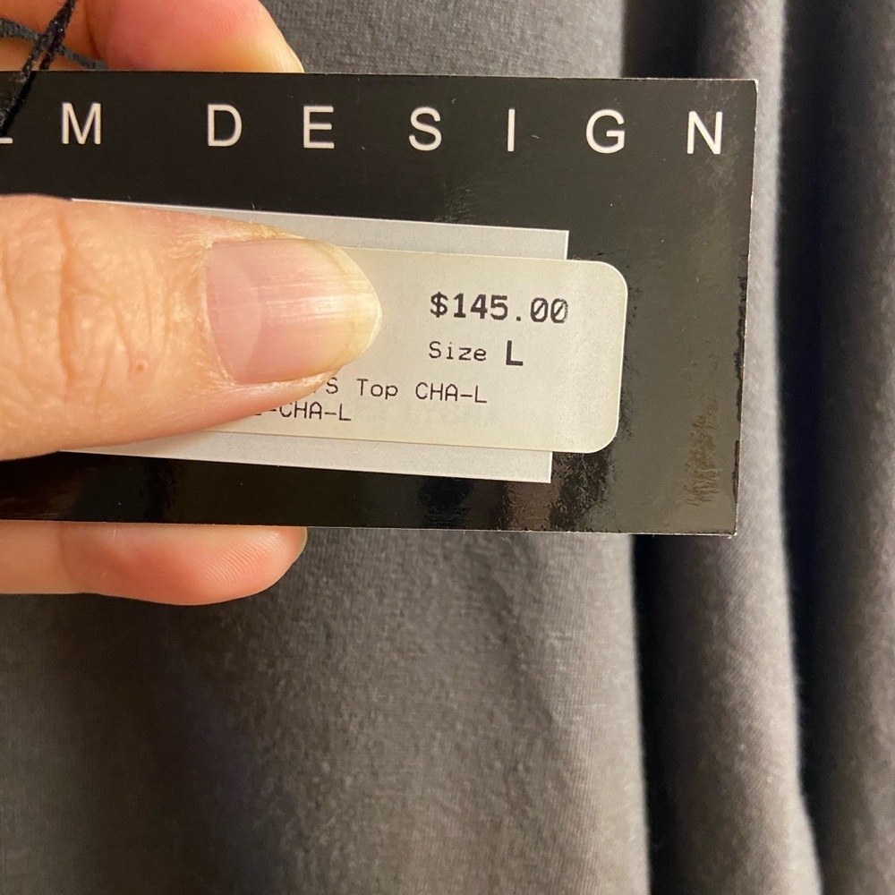Elm Design Charcoal Long Sleeve Women's Top Large NWT - Picture 7 of 10
